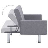 NNEVL Sofa Bed with Armrest Light Grey Polyester