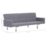 NNEVL Sofa Bed with Armrest Light Grey Polyester