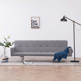 NNEVL Sofa Bed with Armrest Light Grey Polyester