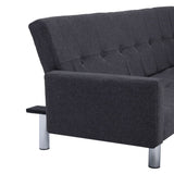 NNEVL Sofa Bed with Armrest Dark Grey Polyester