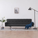 NNEVL Sofa Bed with Armrest Dark Grey Polyester