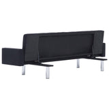 NNEVL Sofa Bed with Armrest Black Polyester