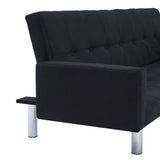 NNEVL Sofa Bed with Armrest Black Polyester