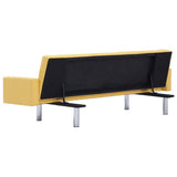 NNEVL Sofa Bed with Armrest Yellow Polyester