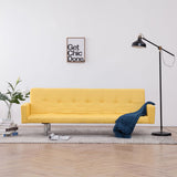 NNEVL Sofa Bed with Armrest Yellow Polyester