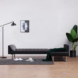 NNEVL L-shaped Sofa Bed Black Faux Leather