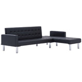 NNEVL L-shaped Sofa Bed Black Faux Leather