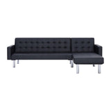 NNEVL L-shaped Sofa Bed Black Faux Leather