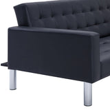 NNEVL L-shaped Sofa Bed Black Faux Leather
