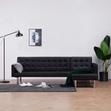 NNEVL L-shaped Sofa Bed Black Faux Leather