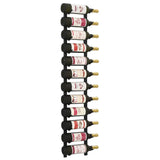 NNEVL Wall Mounted Wine Rack for 12 Bottles Black Iron