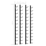 NNEVL Wall Mounted Wine Racks for 12 Bottles 2 pcs Black Iron