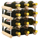 NNEVL Wine Rack for 12 Bottles Solid Pinewood