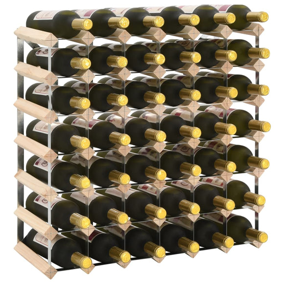 NNEVL Wine Rack for 42 Bottles Solid Pinewood