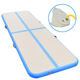 NNEVL Inflatable Gymnastics Mat with Pump 400x100x10 cm PVC Blue