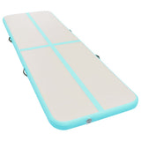NNEVL Inflatable Gymnastics Mat with Pump 800x100x10 cm PVC Green