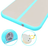 NNEVL Inflatable Gymnastics Mat with Pump 800x100x10 cm PVC Green