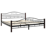 NNEVL Bed with Memory Foam Mattress Black Metal 153x203 cm Queen Size