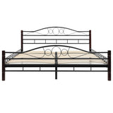 NNEVL Bed with Memory Foam Mattress Black Metal 153x203 cm Queen Size