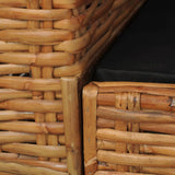 NNEVL 2-Seater Sofa with Cushions Brown Natural Rattan
