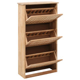 NNEVL Shoe Storage Cabinet 55x20x104 cm Solid Walnut Wood