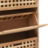 NNEVL Shoe Storage Cabinet 55x20x104 cm Solid Walnut Wood
