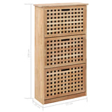 NNEVL Shoe Storage Cabinet 55x20x104 cm Solid Walnut Wood