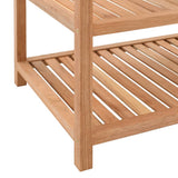 NNEVL Bathroom Shelf Solid Walnut Wood 65x40x55 cm