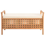 NNEVL Storage Bench 93x49x49 cm Solid Walnut Wood