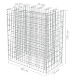 NNEVL Gabion Raised Bed Galvanised Steel 90x50x100 cm