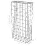 NNEVL Gabion Wall with Covers Galvanised Steel 50x20x100 cm