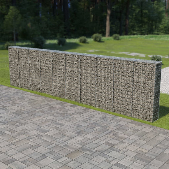 NNEVL Gabion Wall with Covers Galvanised Steel 600x30x150 cm
