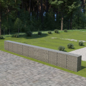 NNEVL Gabion Wall with Covers Galvanised Steel 900x50x100 cm