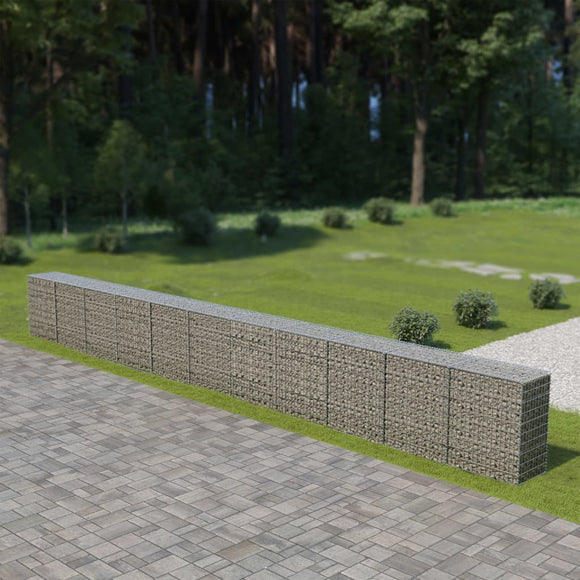 NNEVL Gabion Wall with Covers Galvanised Steel 900x50x100 cm