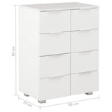 NNEVL Sideboard High Gloss White 60x35x80 cm Chipboard