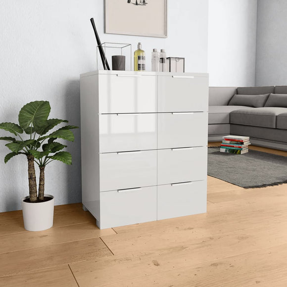 NNEVL Sideboard High Gloss White 60x35x80 cm Chipboard