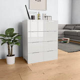 NNEVL Sideboard High Gloss White 60x35x80 cm Chipboard