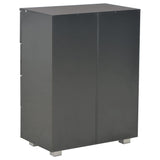 NNEVL Sideboard High Gloss Black 60x35x80 cm Chipboard