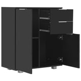 NNEVL Sideboard High Gloss Black 71x35x76 cm Chipboard