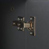 NNEVL Sideboard High Gloss Grey 71x35x76 cm Chipboard