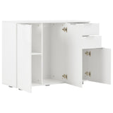 NNEVL Sideboard High Gloss White 107x35x76 cm