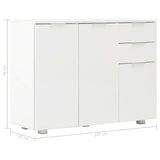 NNEVL Sideboard High Gloss White 107x35x76 cm