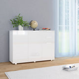 NNEVL Sideboard High Gloss White 107x35x76 cm