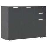 NNEVL Sideboard High Gloss Black 107x35x76 cm