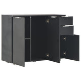 NNEVL Sideboard High Gloss Black 107x35x76 cm
