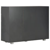 NNEVL Sideboard High Gloss Black 107x35x76 cm