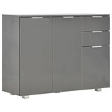 NNEVL Sideboard High Gloss Grey 107x35x76 cm