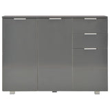 NNEVL Sideboard High Gloss Grey 107x35x76 cm