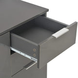 NNEVL Sideboard High Gloss Grey 107x35x76 cm