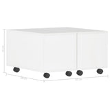 NNEVL Coffee Table High Gloss White 60x60x35 cm Chipboard